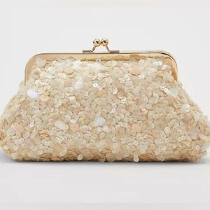 Ann Taylor Studio sequin clutch bag new